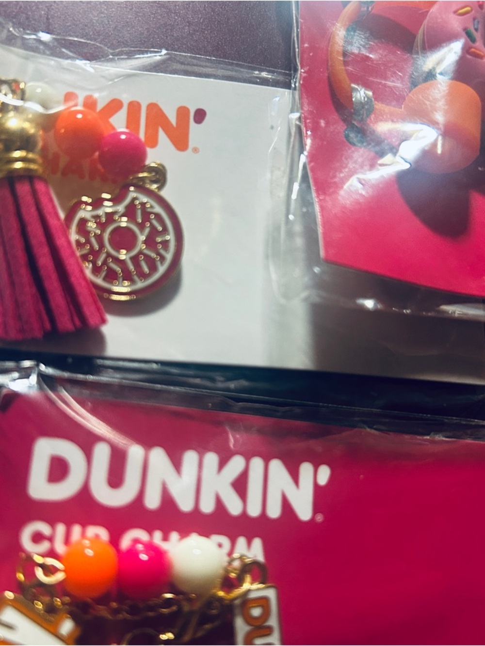 Limited edition Dunkin' Cup Charms & Donut Straw Cover 5 pc Bundle - Picture 8 of 10